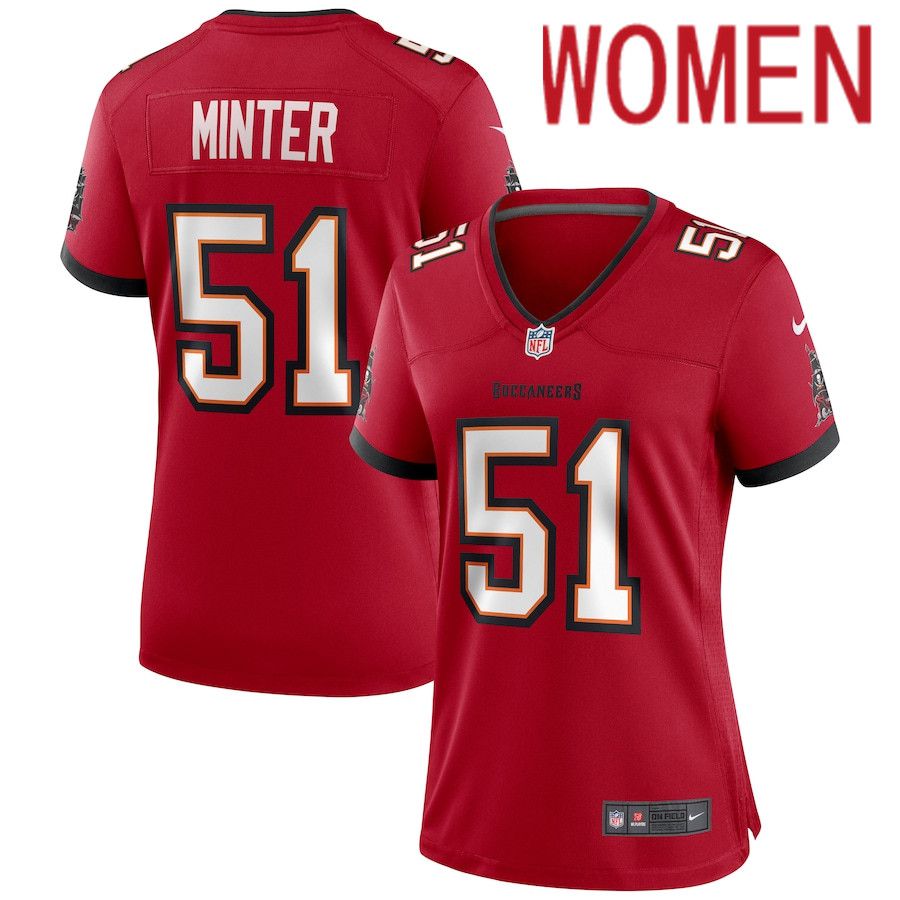 Cheap Women Tampa Bay Buccaneers 51 Kevin Minter Nike Red Game NFL Jersey